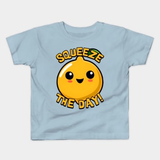 Squeeze The Day! Cute Lemon Cartoon! Kids T-Shirt